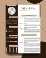 Professional Curriculum Vitae template design vector