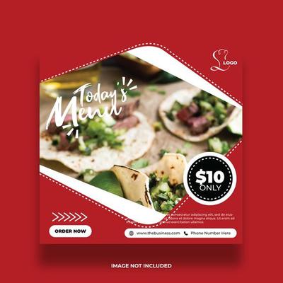 Red Restaurant Food Banner