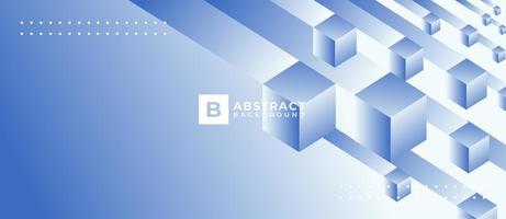 Geometric 3D Box Shape Blue Gradient Background vector