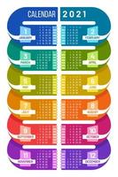 Infographic 2021 Calendar Template vector