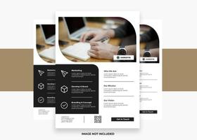 White and Black Brochure Flyer Design vector