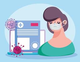 Online health care concept with sick patient vector