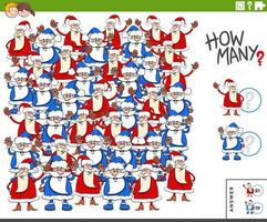 Counting Santa Clauses characters educational task for kids vector