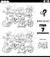 Differences game with dogs on Christmas time vector