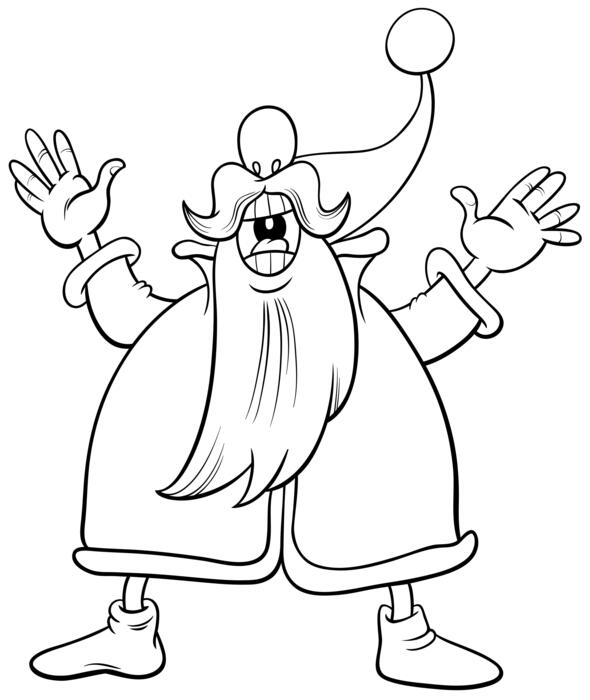 Santa Claus Singing Christmas Carol Coloring Book Page 1417758 Vector Art At Vecteezy