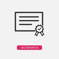 Linear Certificate Icon vector