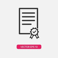 icono de certificado lineal vector