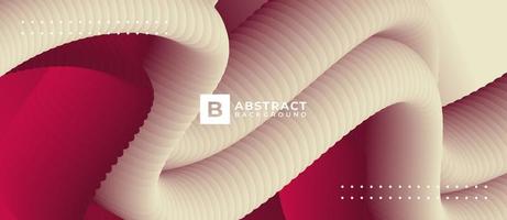 White Curve Tube Shapes on Red Background vector
