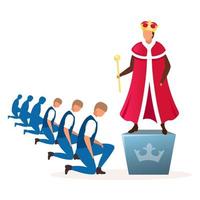 Monarchy political system metaphor flat vector illustration.