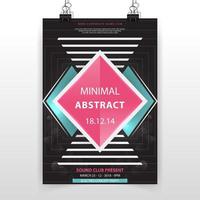 Black and pink abstract minimal poster template vector