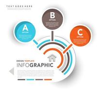 Infographic with three circular options vector
