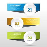 3 banners with round label template vector