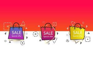 Sale label banner template vector