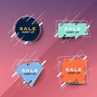 Abstract sales label set vector
