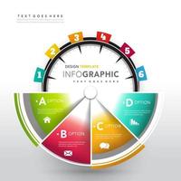 Circular slide option infographic vector