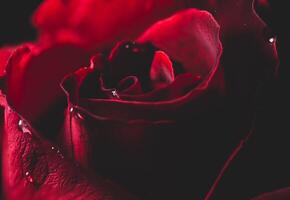 Red rose in the dark photo