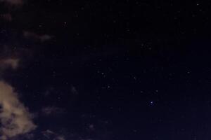 The sky, clouds and stars at night photo