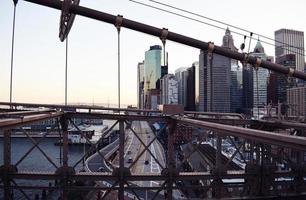 View of city skyline from a bridge photo