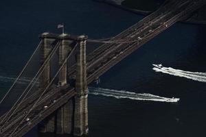 Aerial view of Brooklyn Bridge during daytime photo