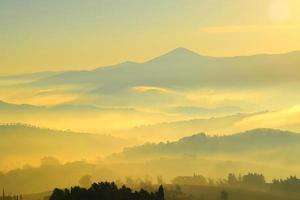 Aerial view of silhouetted landscape photo