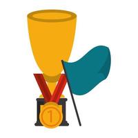 Sports trophy and flag vector