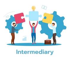 Intermediary flat vector illustration. Social enterprise.