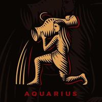 signo del zodiaco acuario vector