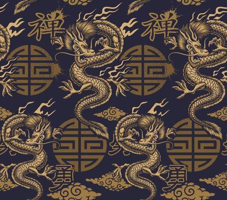 Golden Dragon Vector Art, Icons, and Graphics for Free Download