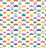 Colorful crowns retro seamless pattern vector