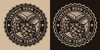 emblema circular de cerveza vintage vector