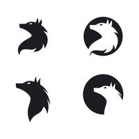 Wolf head silhouette logo set vector