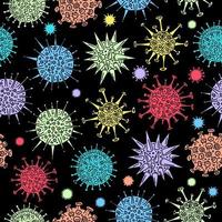 Different kinds of virus sketch pattern on white vector