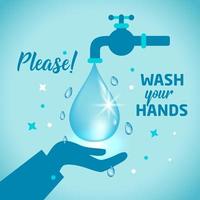 Please wash your hands sign concept vector