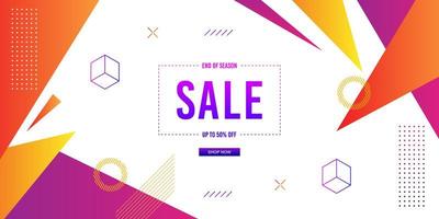 Modern end of season gradient geometric shape banner vector