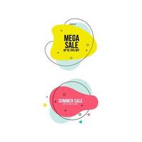 Colorful set of abstract shape sale banners vector