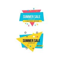 conjunto de plantillas de banner de venta de verano en ángulo abstracto vector