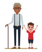 Elderly man and child vector