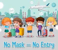 No mask no entry sign vector