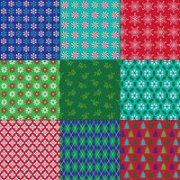 Christmas themed patterns vector