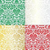 Damask Christmas patterns vector