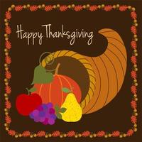 Happy Thanksgiving design with cornucopia vector