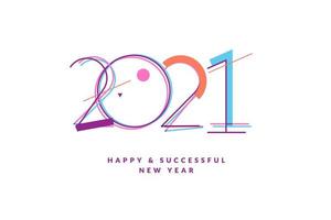 Happy New Year 2021 greeting card vector