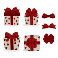 Gift boxes with ribbon vector