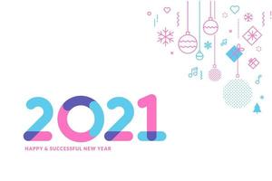 Happy New Year 2021 greeting card vector