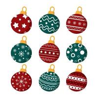 Set of Christmas balls vector