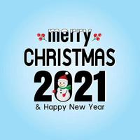 Merry Christmas and happy new year 2021 vector