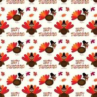 Happy Thanksgiving pattern with turkeys vector