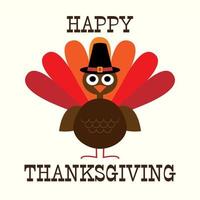 Thanksgiving turkey with pilgrim hat vector