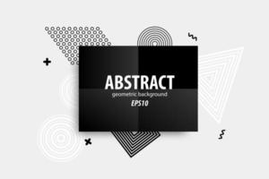 Abstract geometric shapes design in black, white, gray vector