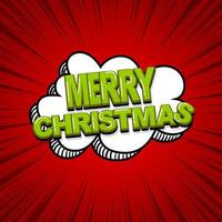 Pop art comic Merry Christmas text design vector